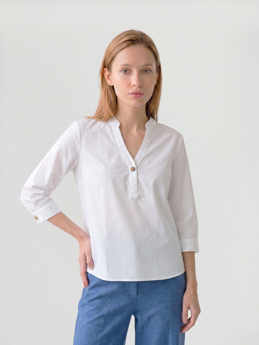 Blusa Mujer Rita con Dije Blanco Ludovica