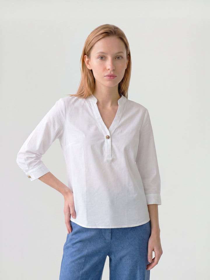 Blusa Mujer Rita con Dije Blanco Ludovica