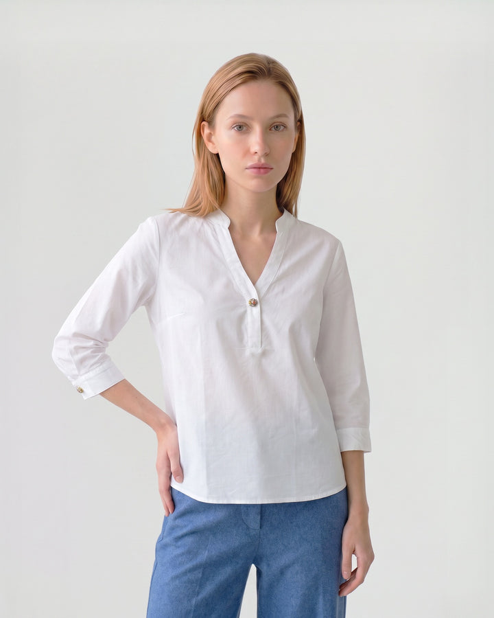 Blusa Mujer Rita con Dije Blanco Ludovica