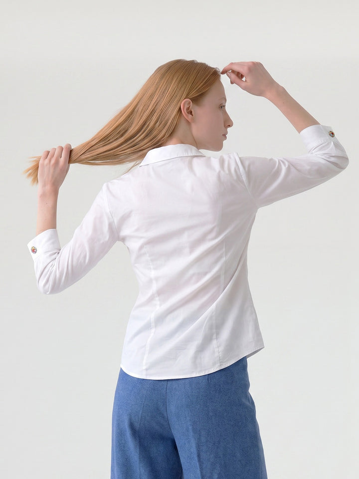 Blusa Mujer Rita con Dije Blanco Ludovica