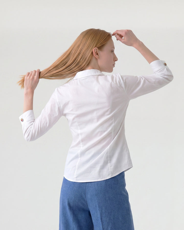 Blusa Mujer Rita con Dije Blanco Ludovica
