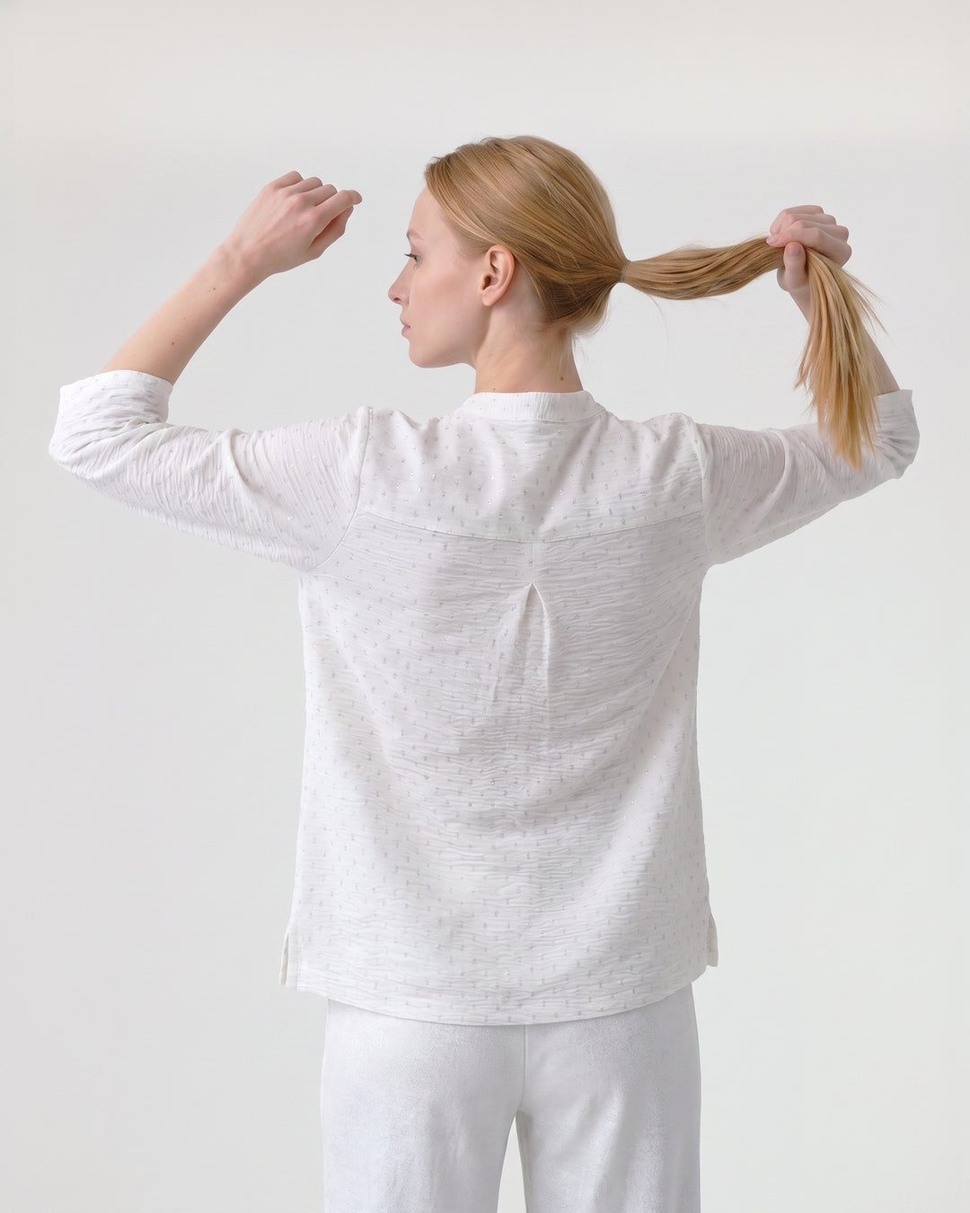 Blusa Mujer Lidia Cuello Camisero Blanco Ludovica