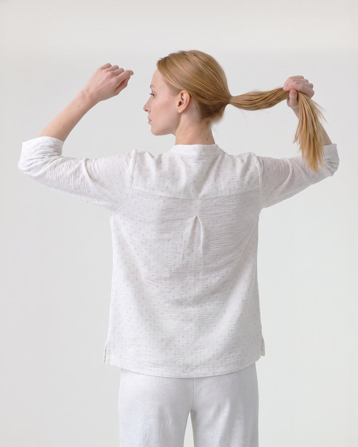 Blusa Mujer Lidia Cuello Camisero Blanco Ludovica