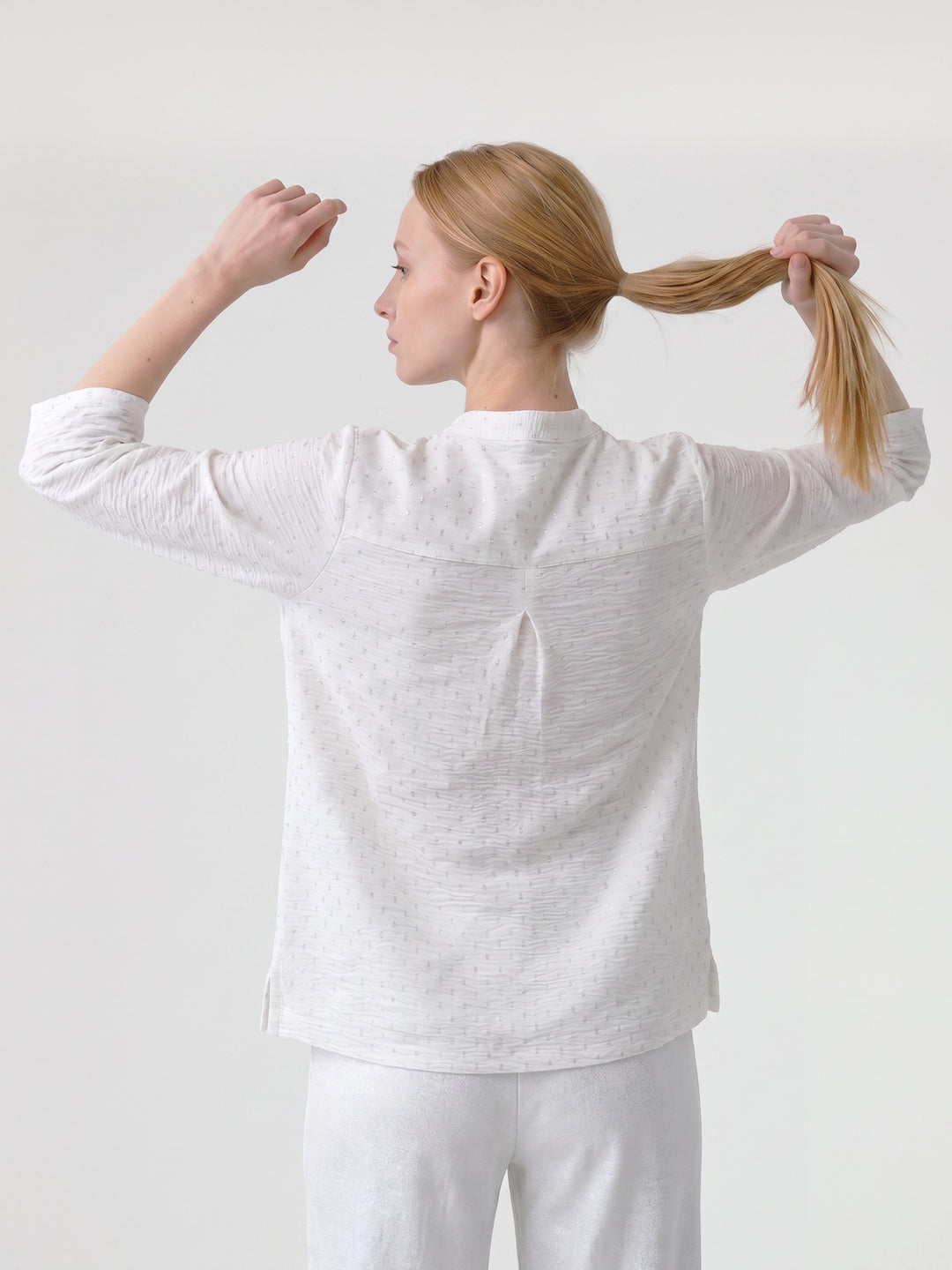 Blusa Mujer Lidia Cuello Camisero Blanco Ludovica