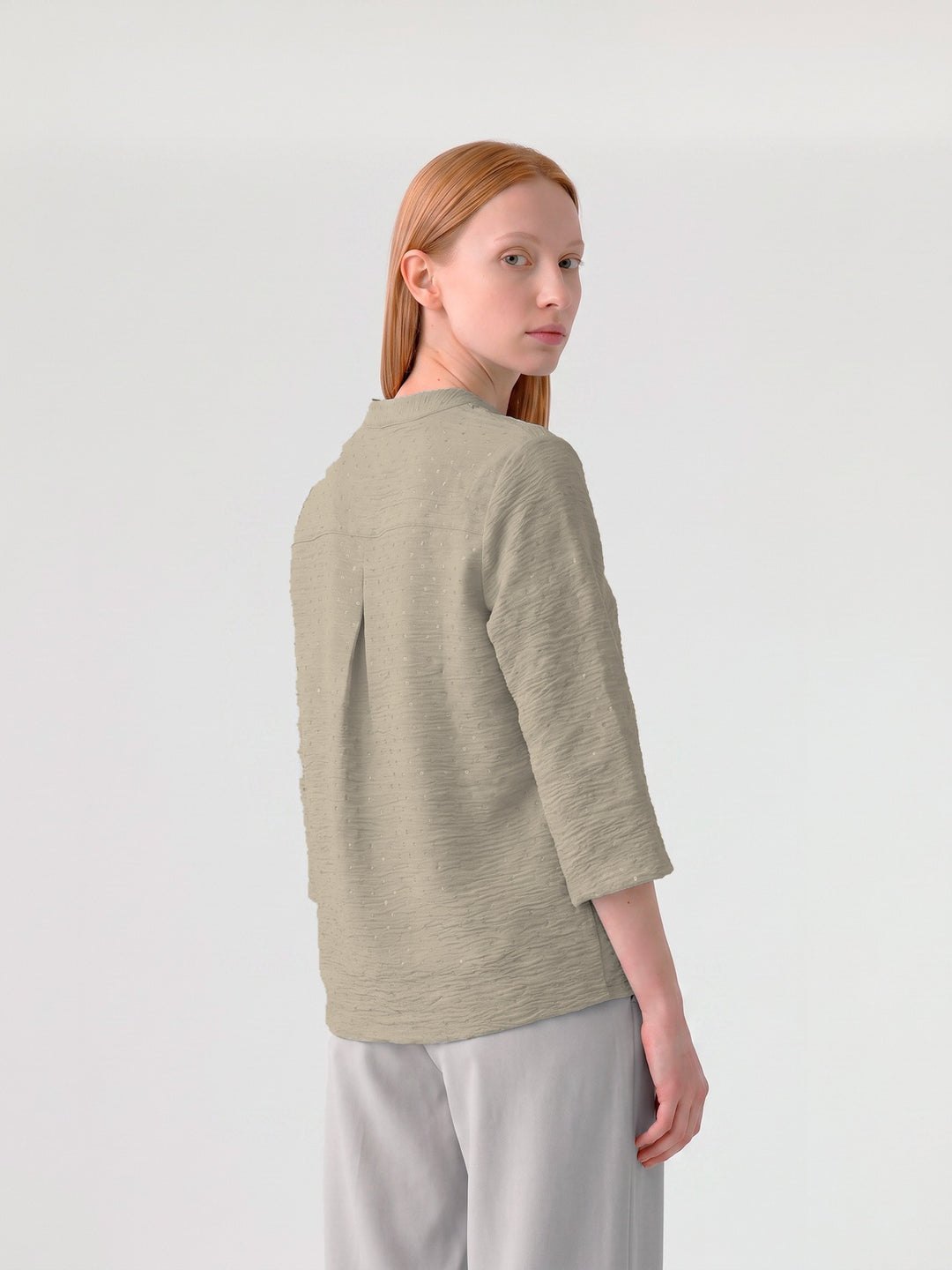 Blusa Mujer Lidia Cuello Camisero Beige Ludovica