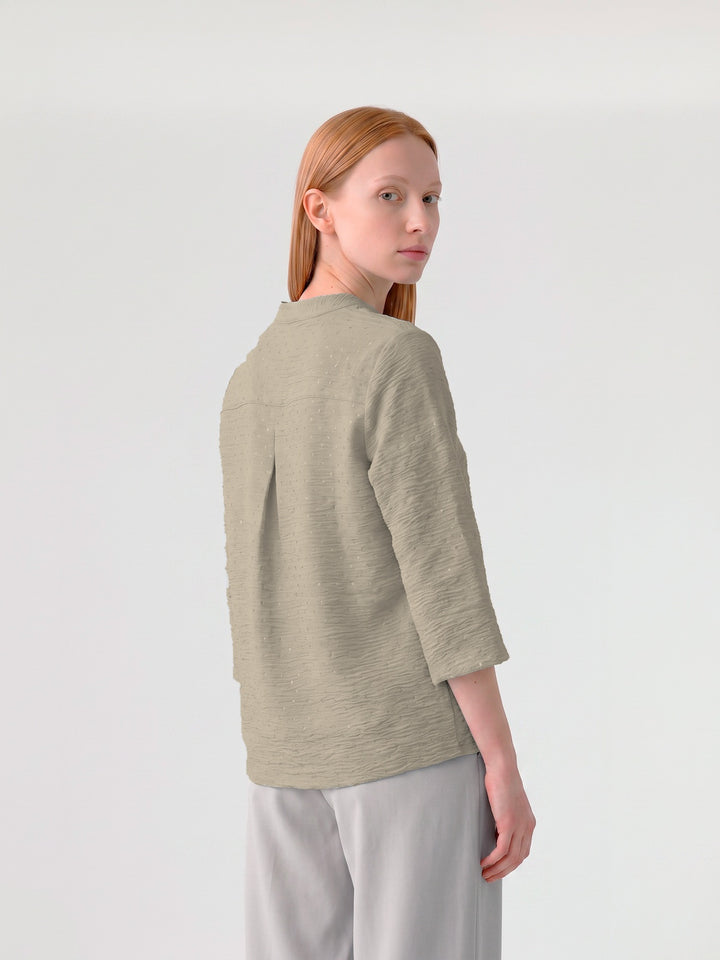 Blusa Mujer Lidia Cuello Camisero Beige Ludovica