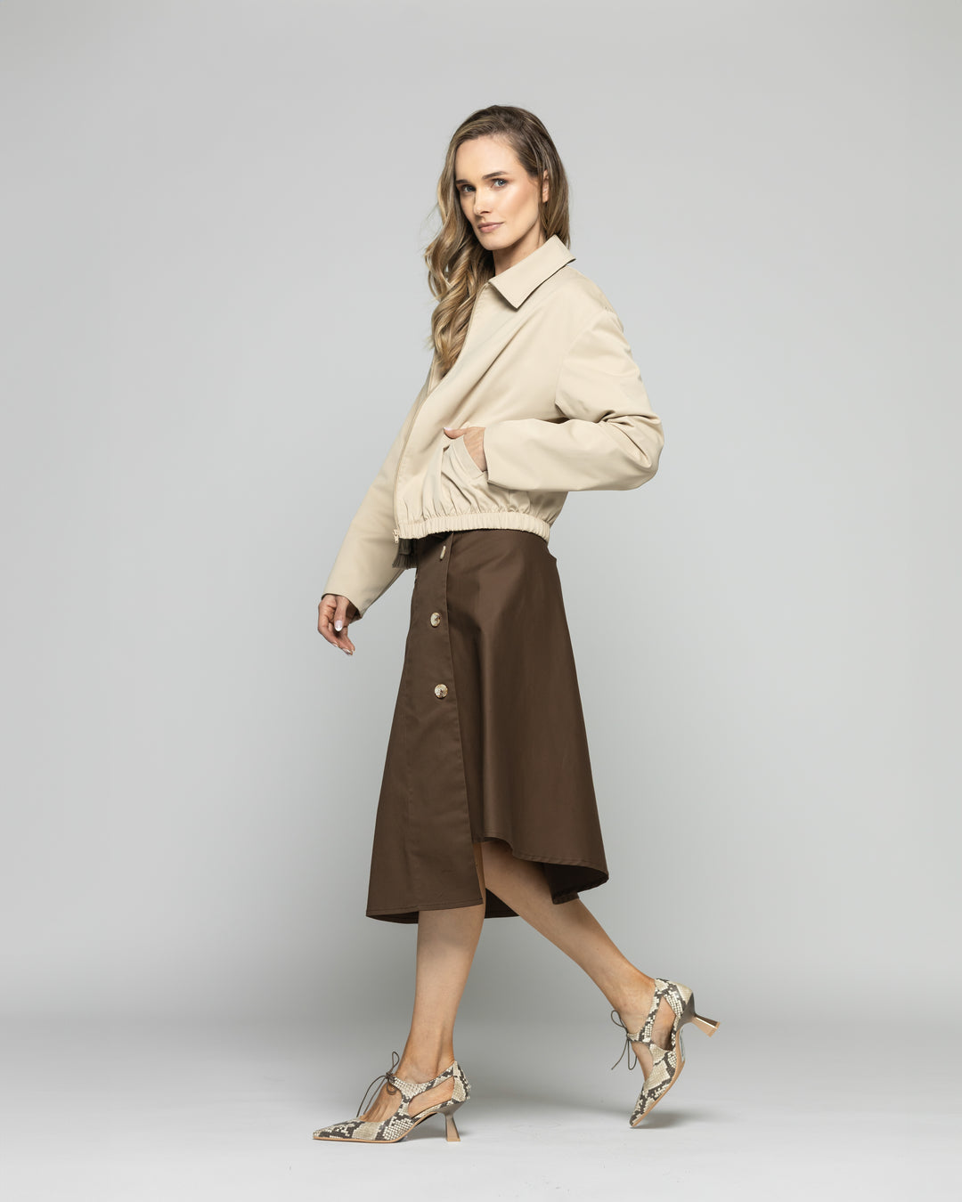 Chaqueta Mujer Hortensia Cazadora Bomber Beige Ludovica