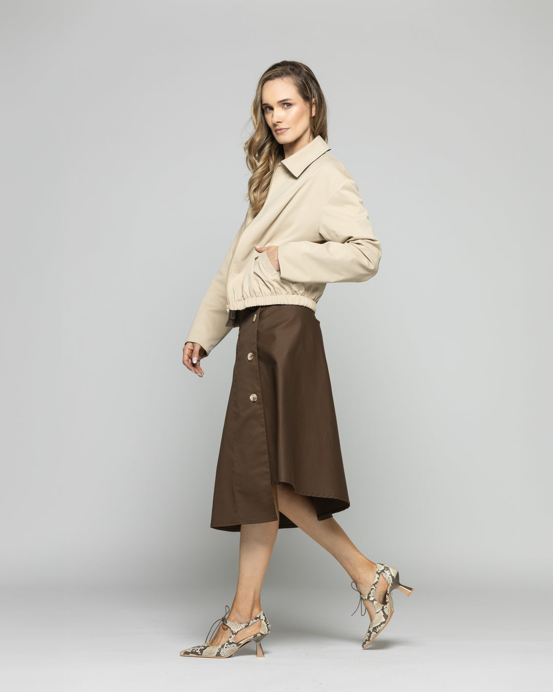 Chaqueta Mujer Hortensia Cazadora Bomber Beige Ludovica