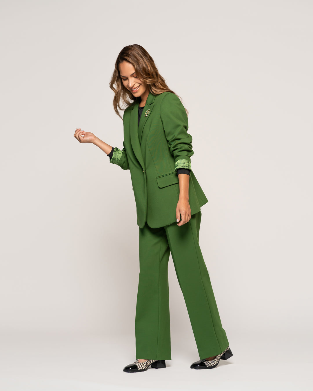 Blazer Mujer Melisa Verde Manga larga Ludovica