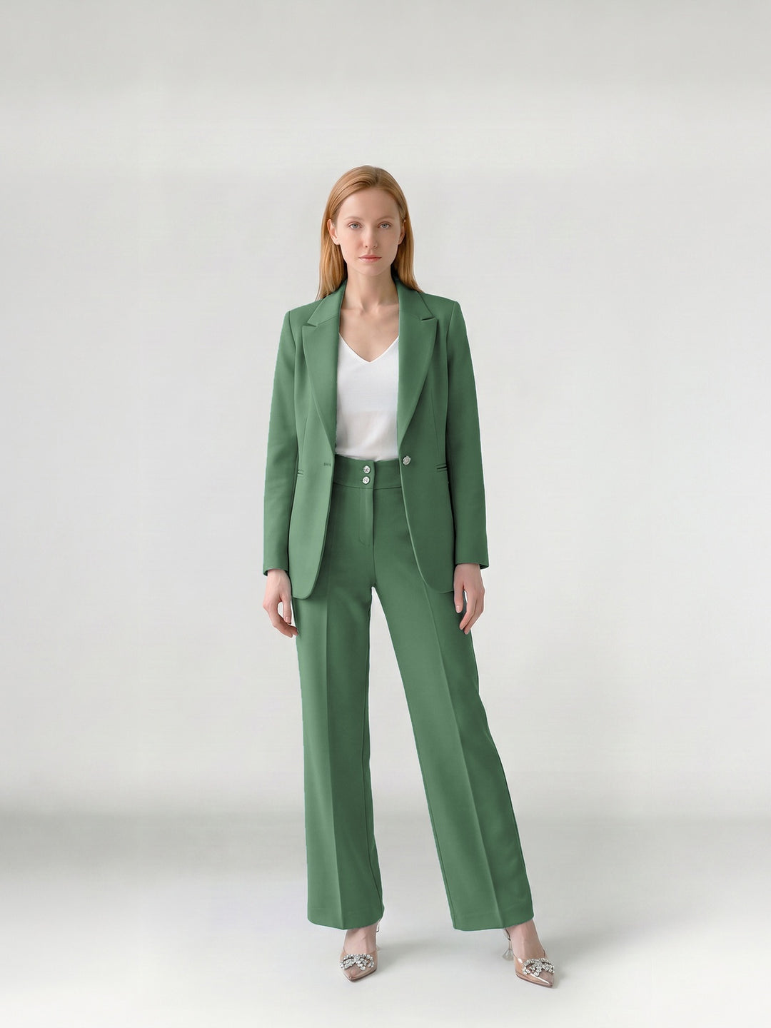 Chaqueta Mujer María Entallada Verde Ludovica