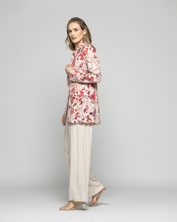 Blazer Mujer Heliconia Clásico Estampado Floral Multicolor Ludovica