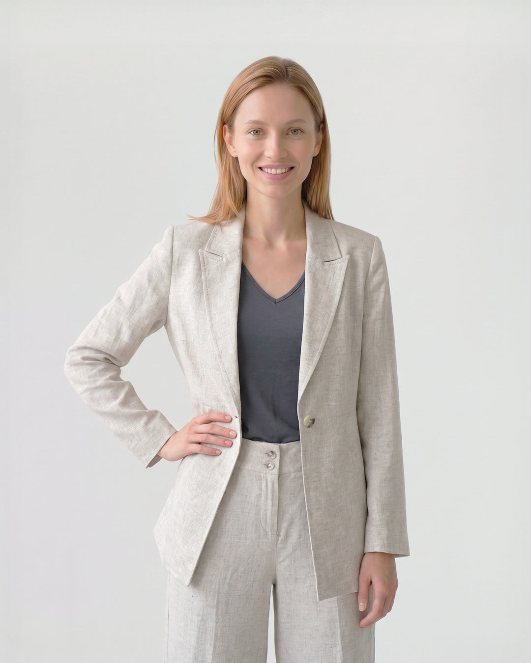 Chaqueta Mujer Francesca Sastrera Natural Ludovica