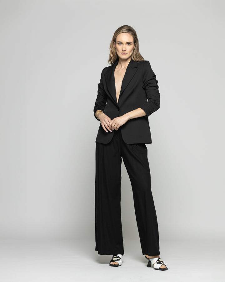 Blazer Mujer Magnolia Clásico Liso Negro Ludovica