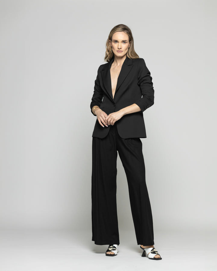 Blazer Mujer Magnolia Clásico Liso Negro Ludovica