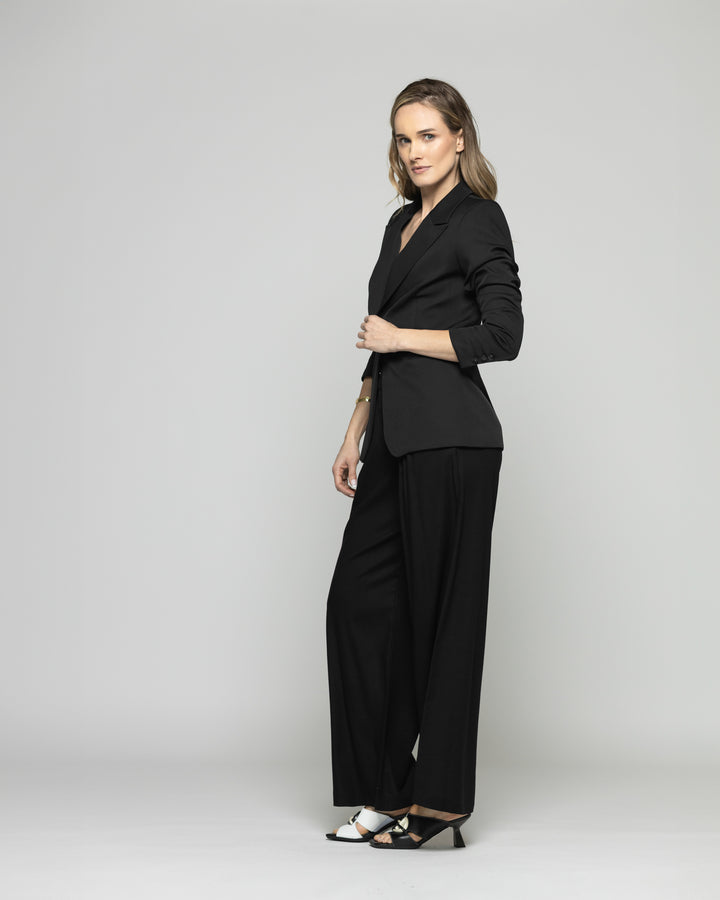 Blazer Mujer Magnolia Clásico Liso Negro Ludovica