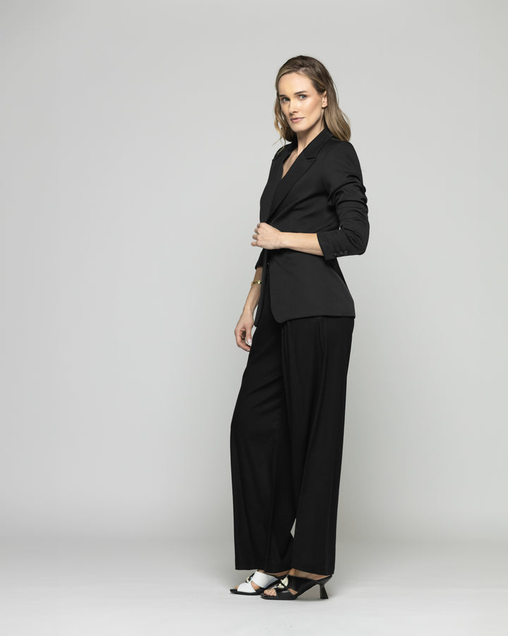 Blazer Mujer Magnolia Clásico Liso Negro Ludovica