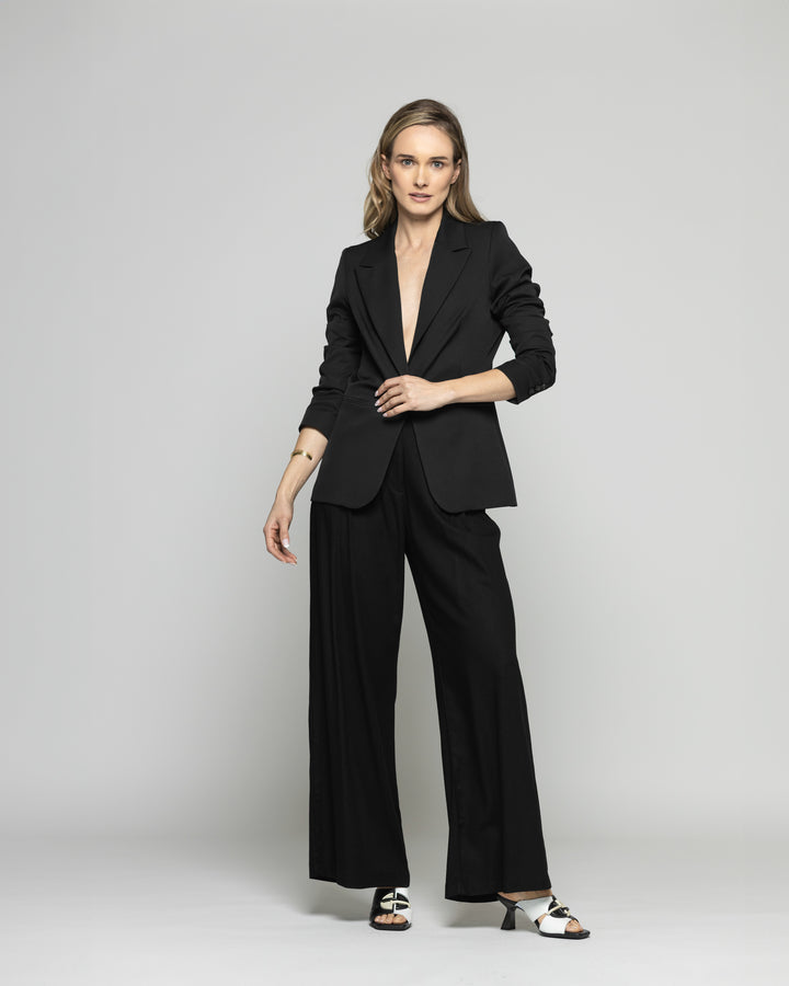 Blazer Mujer Magnolia Clásico Liso Negro Ludovica