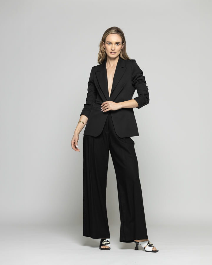 Blazer Mujer Magnolia Clásico Liso Negro Ludovica