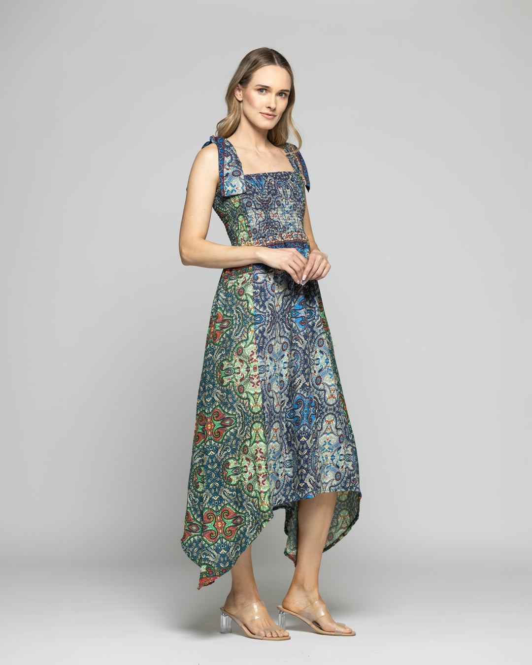 Falda Vestido Mujer Jacinto Diseño Bohemio Verde Ludovica