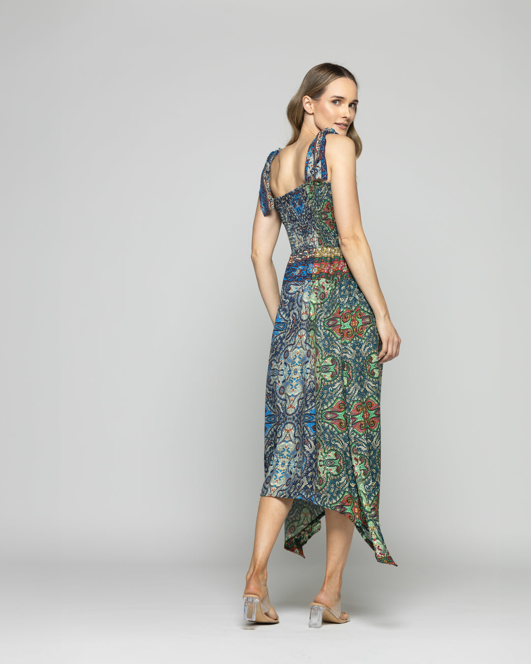 Falda Vestido Mujer Jacinto Diseño Bohemio Verde Ludovica