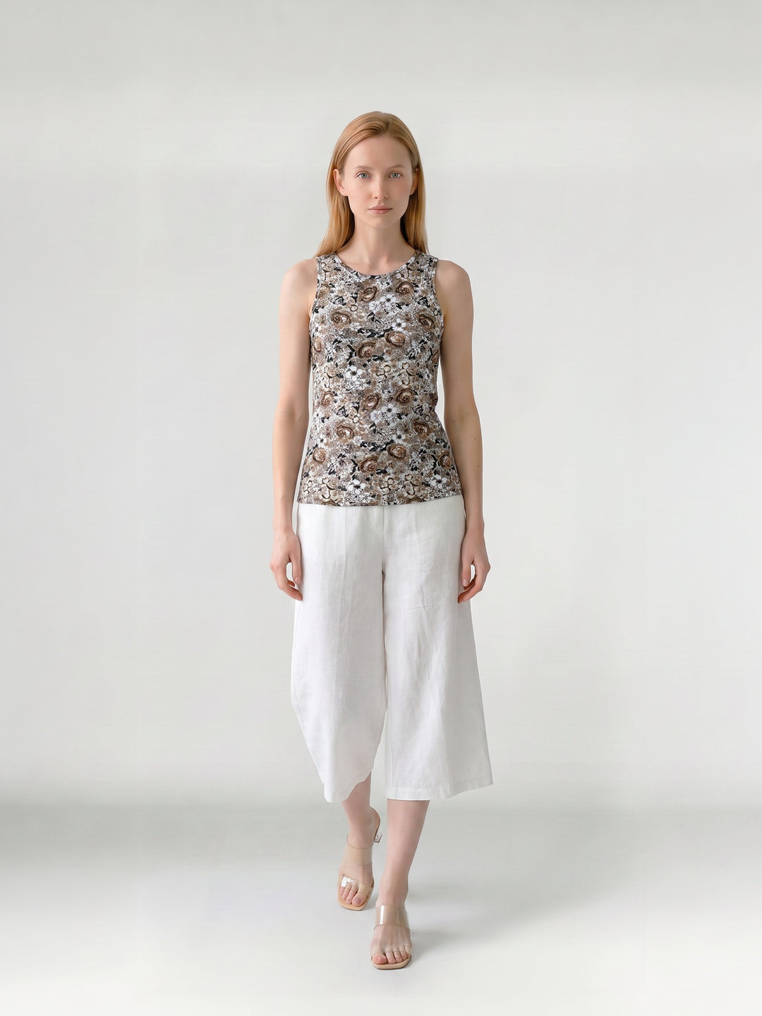 Polera Mujer Fiorella Estampada Arena Ludovica