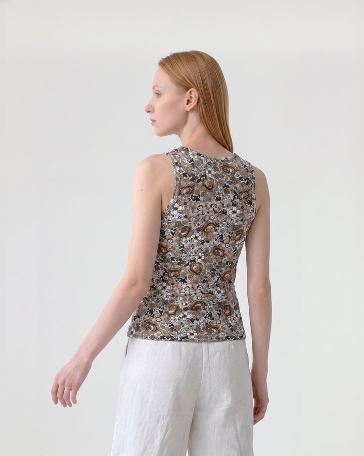 Polera Mujer Fiorella Estampada Arena Ludovica