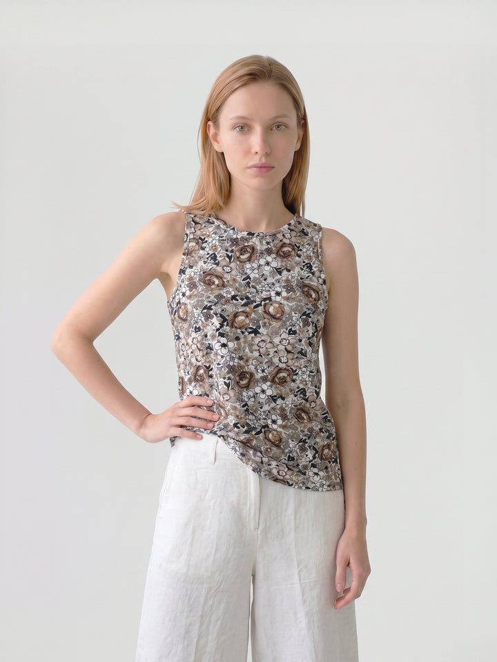 Polera Mujer Fiorella Estampada Arena Ludovica