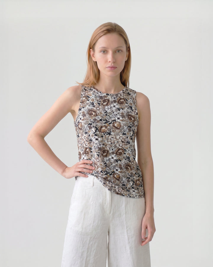 Polera Mujer Fiorella Estampada Arena Ludovica