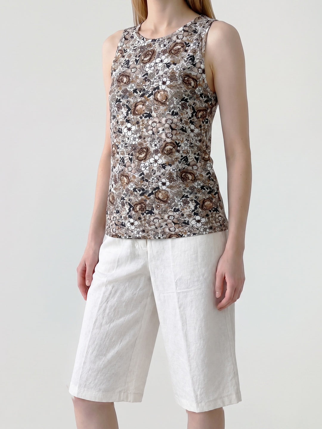Polera Mujer Fiorella Estampada Arena Ludovica