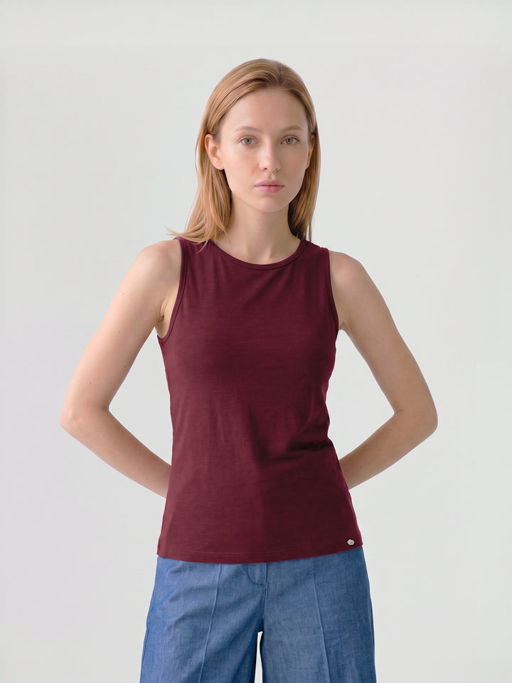 Polera Mujer Giuliana Animal Print Guinda Ludovica
