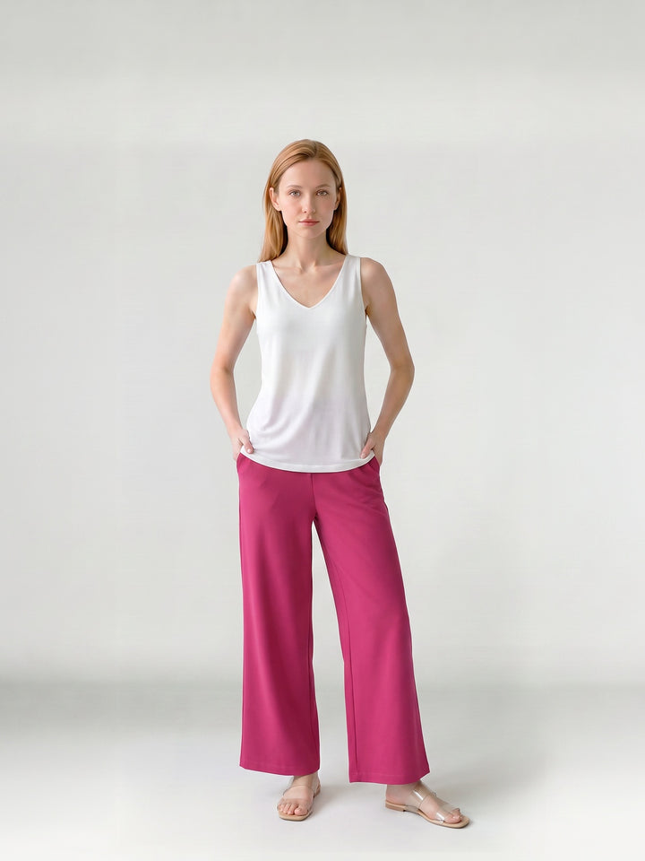 Polera Mujer Pía Escote V Blanco Ludovica