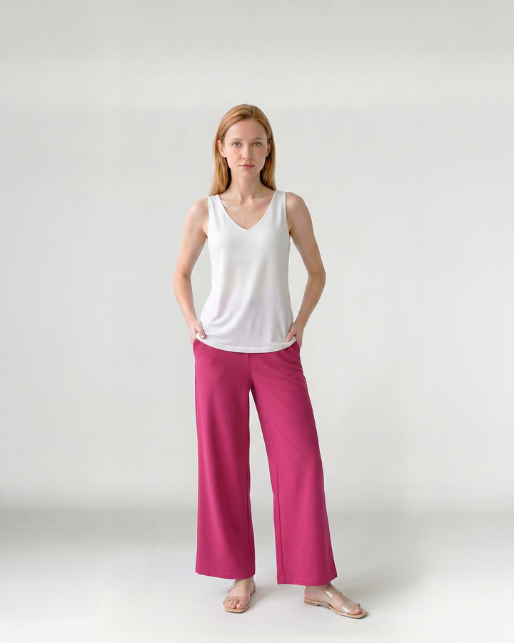 Polera Mujer Pía Escote V Blanco Ludovica
