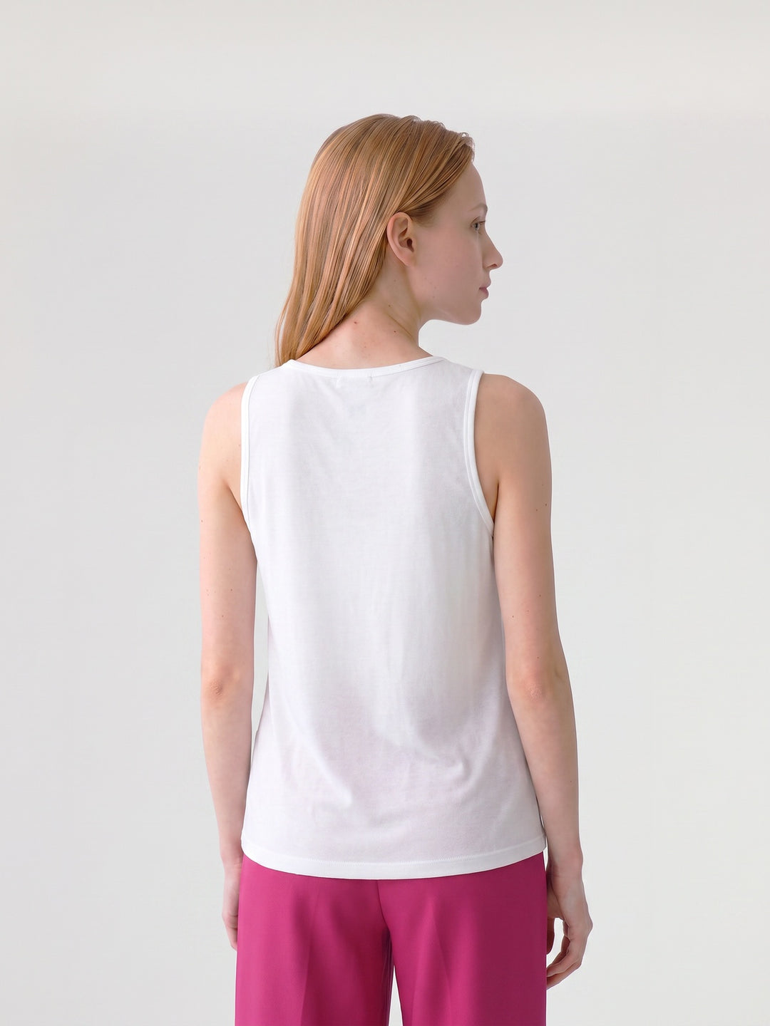 Polera Mujer Pía Escote V Blanco Ludovica