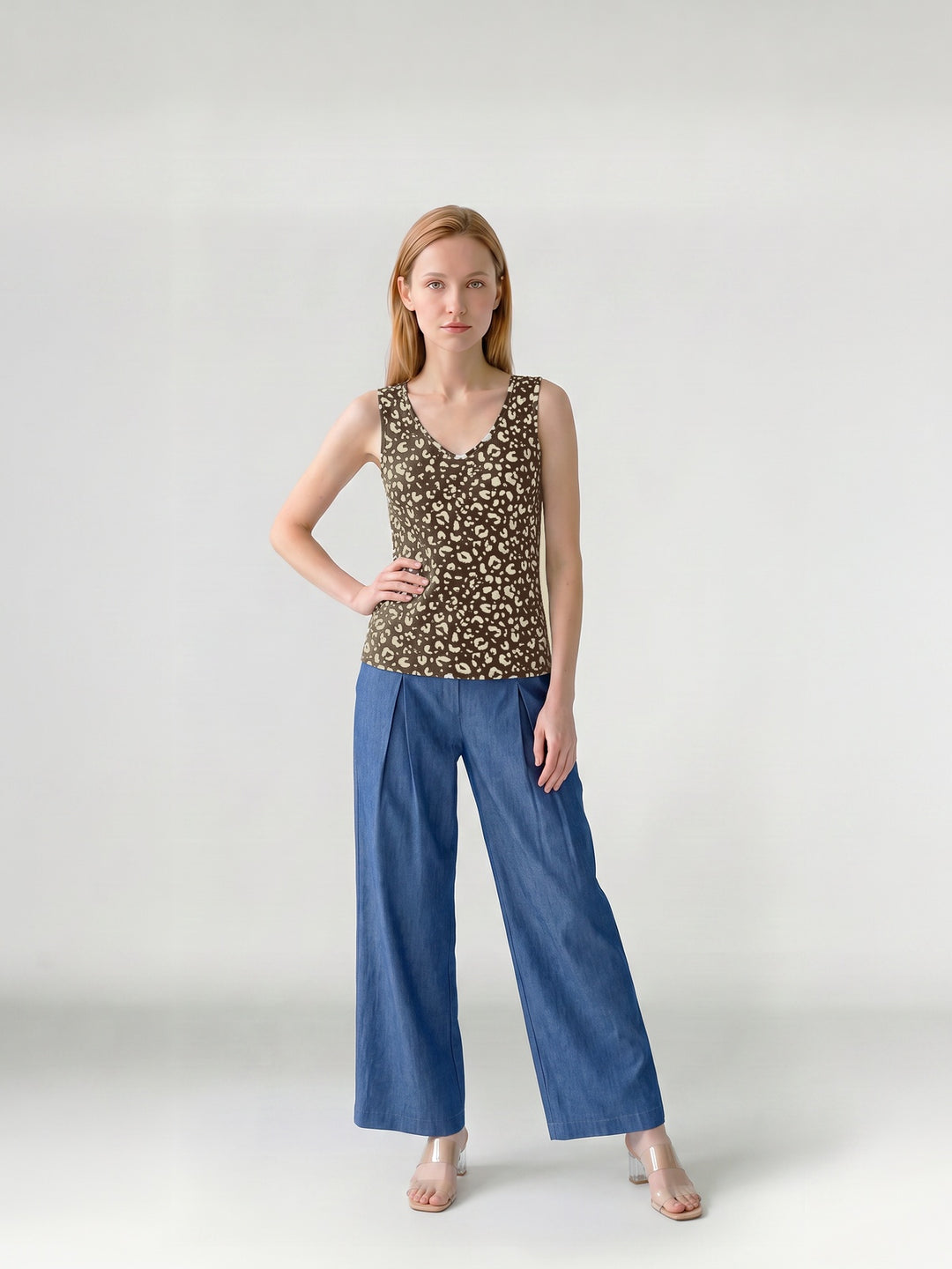 Polera Mujer Fabiana Estampada Chocolate Ludovica