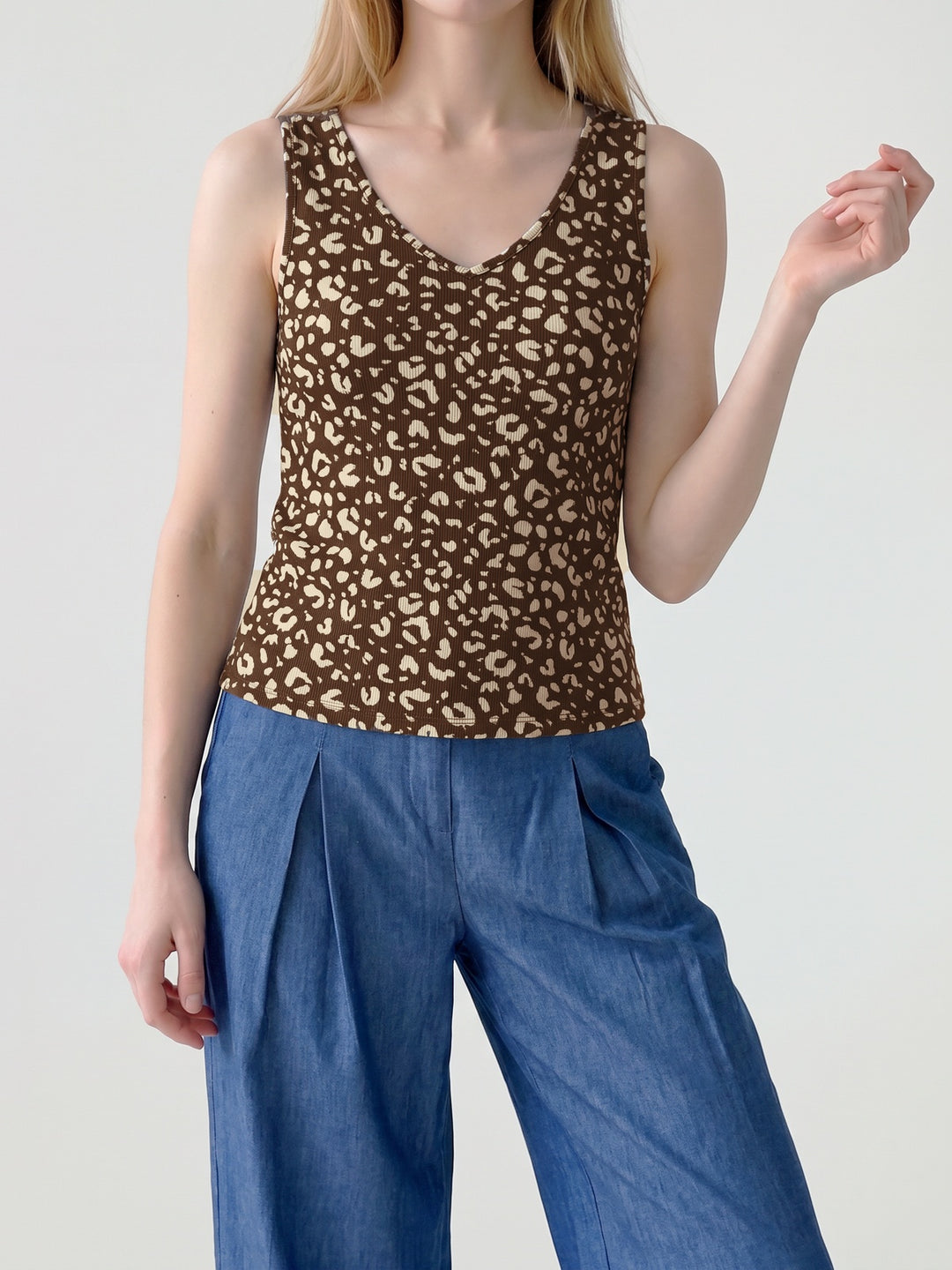 Polera Mujer Fabiana Estampada Chocolate Ludovica