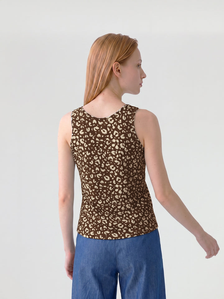 Polera Mujer Fabiana Estampada Chocolate Ludovica