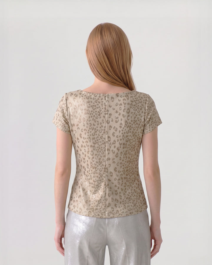 Polera Mujer Valeria con Nudo Dorado Ludovica