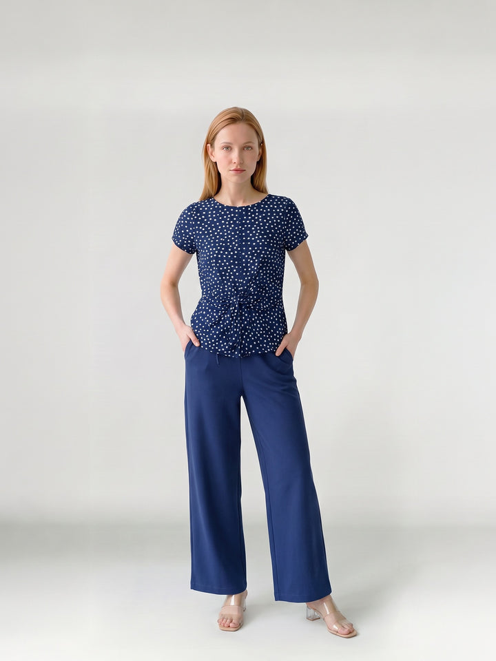 Polera Mujer Gina Cintura Ajustable Azul Ludovica