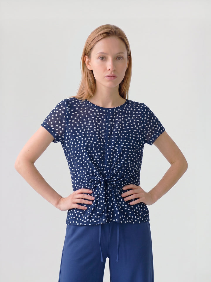 Polera Mujer Gina Cintura Ajustable Azul Ludovica