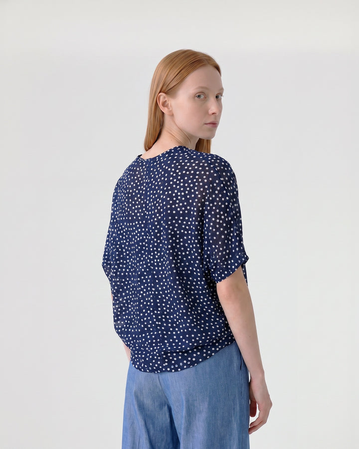 Polera Mujer Rafaela Estampada Azul Ludovica