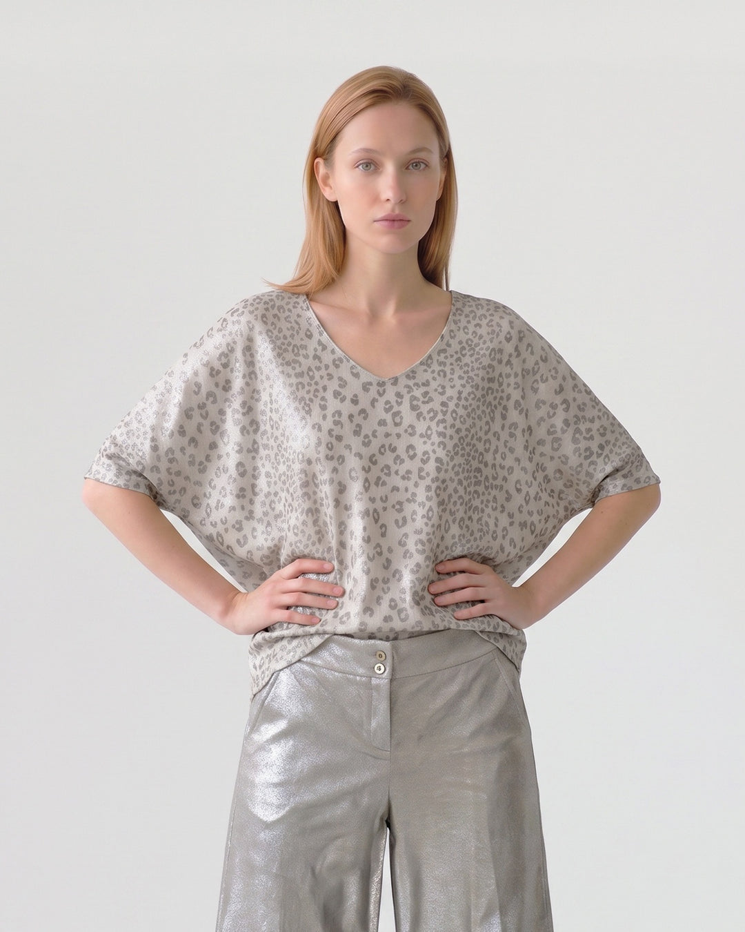 Polera Mujer Sabrina Animal Print Dorado Ludovica