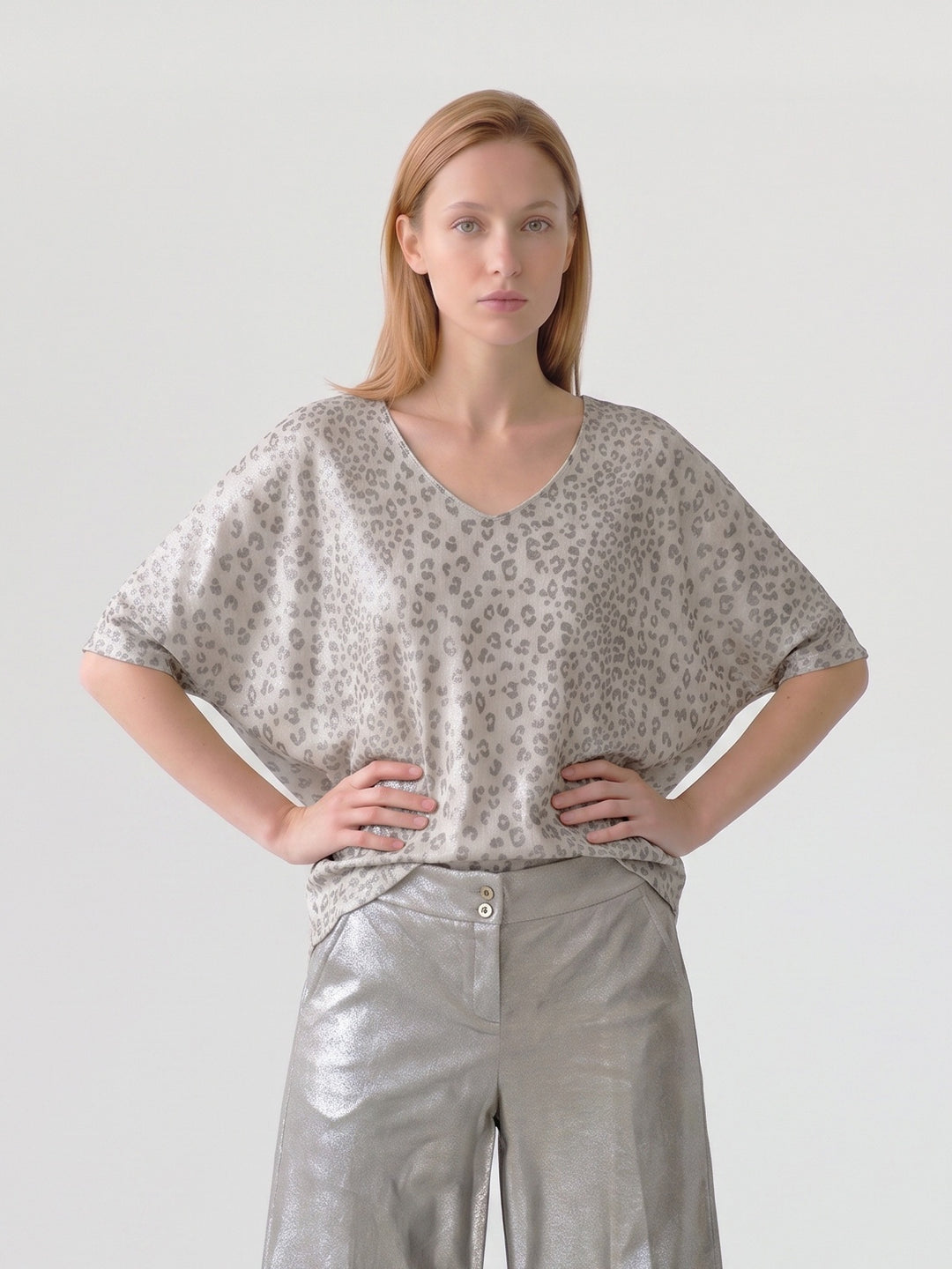 Polera Mujer Sabrina Animal Print Dorado Ludovica