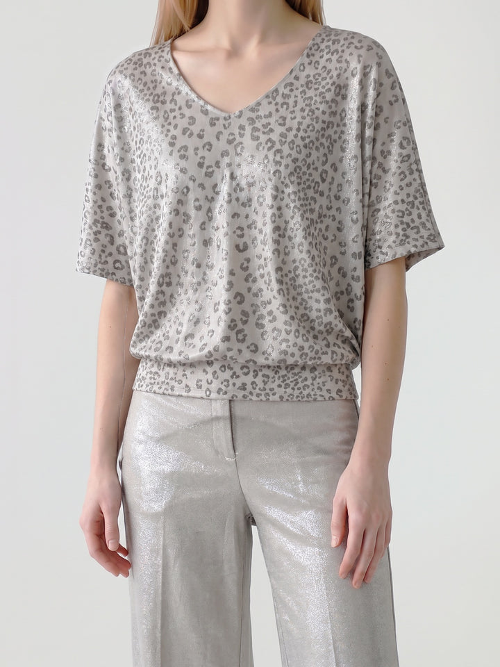 Polera Mujer Sabrina Animal Print Dorado Ludovica