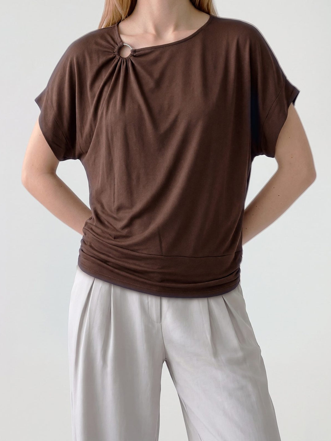 Polera Mujer Simona Floral Chocolate Ludovica