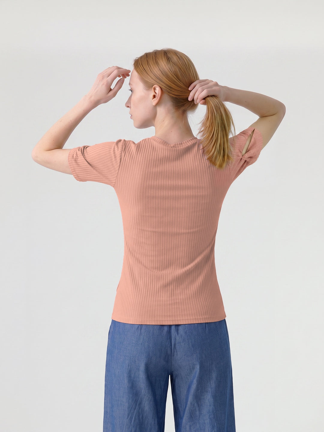 Polera Mujer Michela Manga Abierta Melón Ludovica