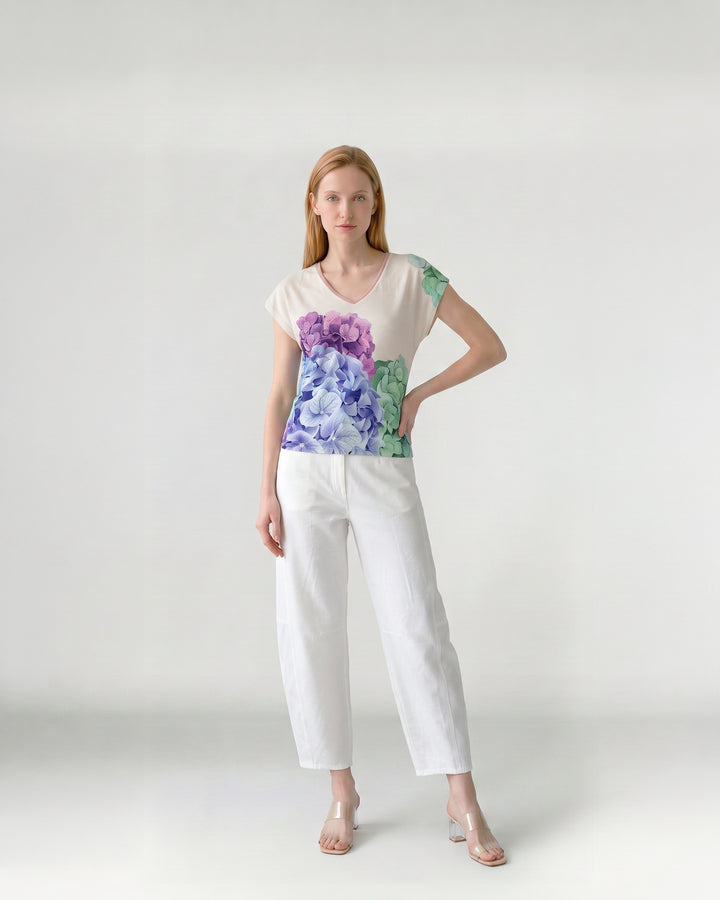 Polera Mujer Graziella Floral Hortensia Ludovica