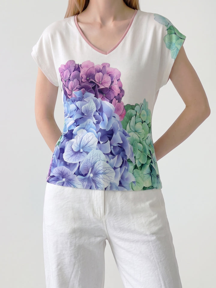 Polera Mujer Graziella Floral Hortensia Ludovica