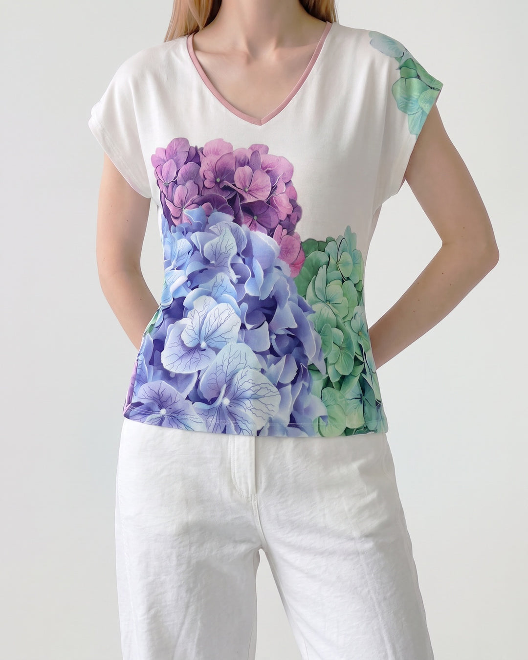 Polera Mujer Graziella Floral Hortensia Ludovica