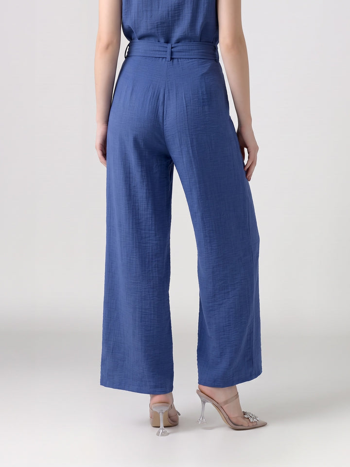 Pantalón Mujer Catalina con Lazo Azul Ludovica