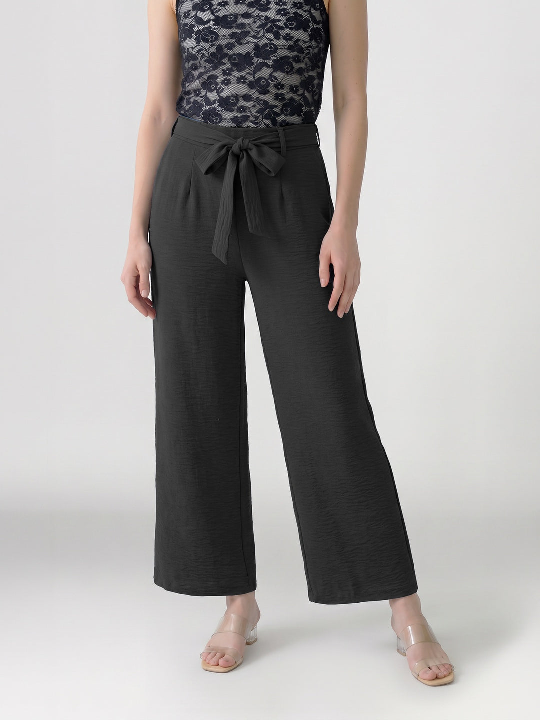 Pantalón Mujer Catalina con Lazo Negro Ludovica